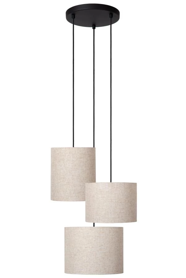 Lucide MAYA - Hanglamp - Ø 46 cm - 3xE27 - Beige - uitgezet